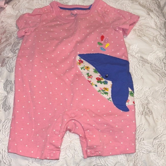 Baby Boden Pink Appkique Whale Bodysuit Nordstrom 3-6 mos - Picture 5 of 7